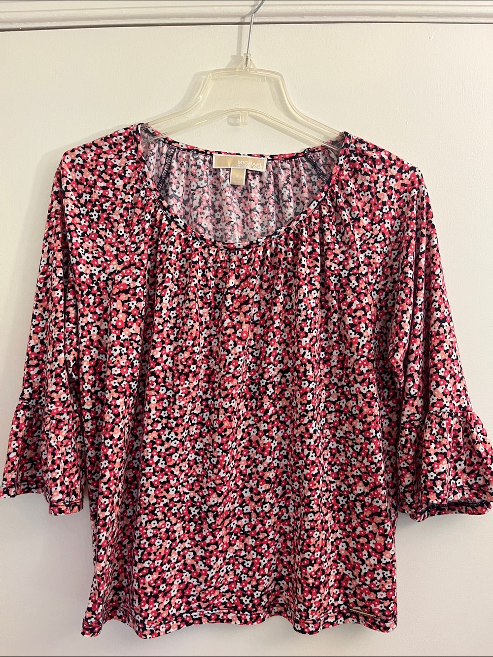 MICHAEL Michael Kors Pink Floral Scoop-Neck Blouse